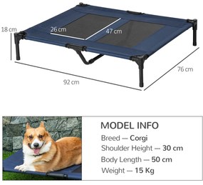 PawHut Pat pe picioare pat pentru câini pisici pat de tabără pat ridicat animale material textil Oxford textilenă micro-perforată oțel | Aosom Romania