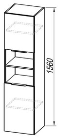 Dulap baie suspendat gri deschis 156 cm cu 2 usi si polita Kolpasan Lana Gri deschis