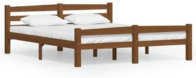322079 vidaXL Cadru de pat, maro miere, 160x200 cm, lemn masiv de pin