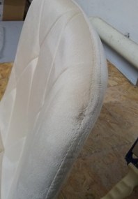 OFERTA Scaun de masa din catifea bej deschis LIBRA a II-a calitate