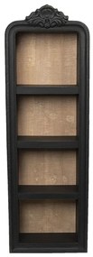 Etajera neagra, din lemn, aspect vintage, Florentine