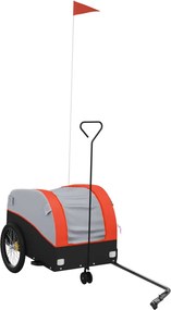 vidaXL Remorcă pentru biciclete negru/portocaliu, 30 kg, fier