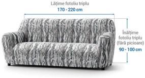 Huse bielastice OCEANO NOU gri-albăstrui fotoliu triplu (l. 170 - 220 cm)