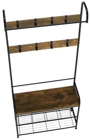 Suport de haine cu pantofar Kelam,79 x 32 x 185 cm