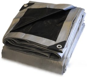 Prelată argintie - neagră 6x12 m 260 g/m2