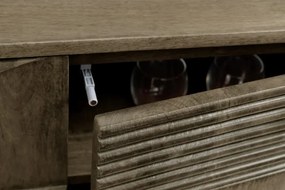 Comoda TV cu model optic 3D, Lemn mahon gri, ART DECO 200cm