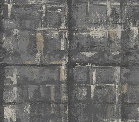 Tapet Patina, Jet Black Luxury Textured, 1838 Wallcoverings, 5.3mp / rola