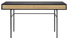 Birou Woodman Stripe, 130 x 60 cm, negru