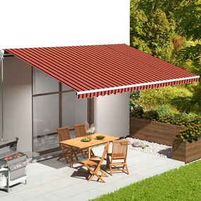 vidaXL Pânză de rezervă copertină, portocaliu și maro, 6x3,5 m