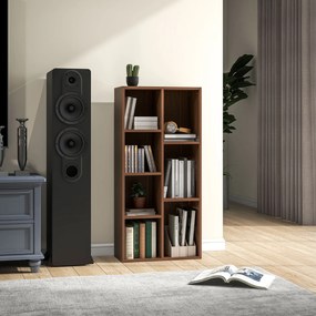 HOMCOM Bibliotecă cu 7 Suporturi Diferite, 50x24x106 cm, Maro Rustic | Aosom Romania