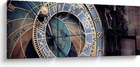Tablou - Orloj, Praga (cu ceas) (90x30 cm)