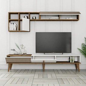 Perete TV Milen Walnut and White