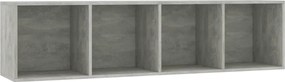 vidaXL Bibliotecă/Comodă TV, gri beton, 143x30x36 cm