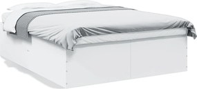 vidaXL Cadru de pat, alb, 160x200 cm, lemn prelucrat