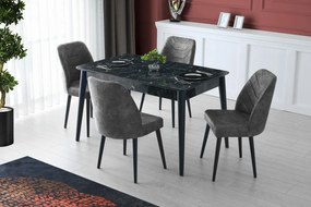 Set de scaune de sufragerie Dallas Anthracite, 2bucăți