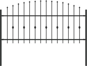 vidaXL Gard cu țărușe Negru 200 x 130 cm Oțel vopsit electrostatic