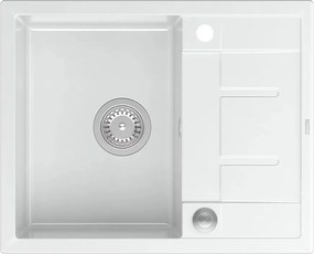 Chiuveta compozit incastrata Quadron Unique Morgan 116 alb - inox 62x50 cm