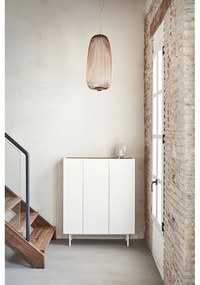 Comodă albă înaltă cu aspect de lemn de stejar 95x120 cm Arista – Teulat