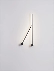Aplica LED de perete design minimalist Synthesi negru H-90cm
