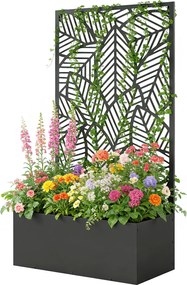 Outsunny Pat înălțat din metal cu spalier pentru plante cățărătoare, independent sau pentru montare pe perete | Aosom Romania