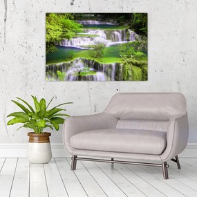 Tablou - Cascada Huay Mae Khamin, Kanchanaburi, Thailanda (90x60 cm)