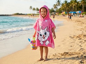 Poncho pentru copii PISICA MINA roz Dimensiune: 60 x 120 cm