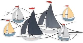 Decorațiune de perete 120x60 cm metal bărci cu vele