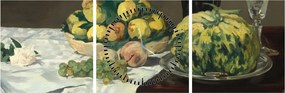 Tablou - Edouard Manet, Still Life with Melon and Peaches, reproducere (cu ceas) (90x30 cm)