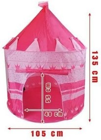 Cort de Joaca Pop-up XXL Pentru Copii NOVOKIDS™ Pink Princess, Pentru interior si exterior, Geanta transport inclusa, Dimensiuni 105X135 cm, Model