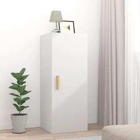Dulap de perete, alb, 34,5x34x90 cm, lemn compozit Alb