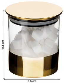 TEMPO-KONDELA GOLZA, borcane din sticlă, set de 3, cu capac, sticlă/metal