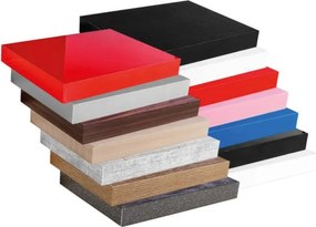 Stilista Raft de perete, alb lucios, 70 cm, 2 bucăți