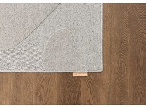 Covor gri deschis din lână 133x190 cm Morphic Botanica – Agnella