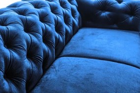 Canapea fixa 2 locuri albastru/alb Valentino
