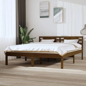 Cadru de pat, maro miere, 140x200 cm, lemn masiv de pin maro miere, 140 x 200 cm