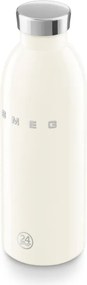 Sticla termos SMEG Clima 50's Style WBF01CR, 500 ml, Inchidere ermetica, Pereti dubli, Otel inoxidabil 18/8, Crem
