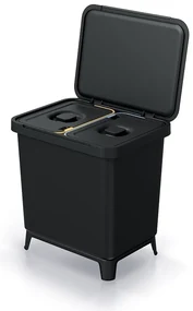 Coș de gunoi, 2 x 10 l, negru