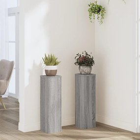 vidaXL Suporturi de plante 2 buc. gri sonoma 17x17x60cm lemn prelucrat