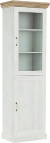 Vitrina ROYAL W1D, pin nordic/stejar salbatic, PAL melaminat/plinte de