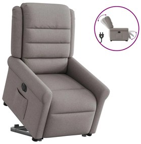 vidaXL Fotoliu electric rabatabil cu ridicare, gri taupe, textil