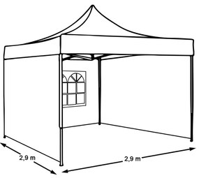 Prelata pentru pavilion de gradina, diferite dimensiuni-2,9x2,9 metri, acoperis si pereti laterali