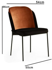 Set de scaune de sufragerie Dore Bronze and Black,4 buc.