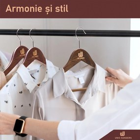 Set Umerase Tricouri din Lemn cu Margini de Catifea și Design Clasic