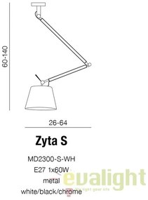 Pendul directionabil design modern ZYTA S negru
