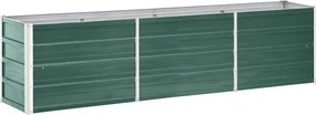 vidaXL Strat înălțat de grădină verde 240 x 40 x 45 cm oțel galvanizat