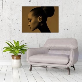 Tablou pe sticlă - Femeie în profil (70x50 cm)