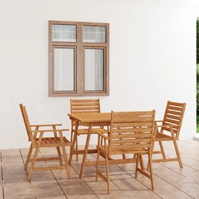 Set mobilier de masa pentru gradina, 5 piese, lemn masiv acacia