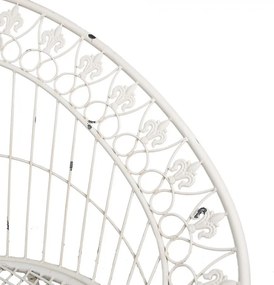 Scaun de exterior, alb, din metal, cu aspect vintage