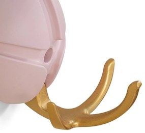Cârlig roz deschis/auriu de montat pe perete din plastic Tick – Spinder Design