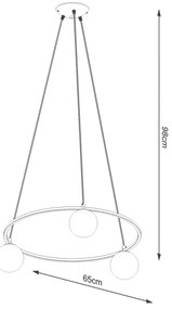 Lustră pe cablu Sollux SL.1213 YOLI 3xG9/8W/230V negru